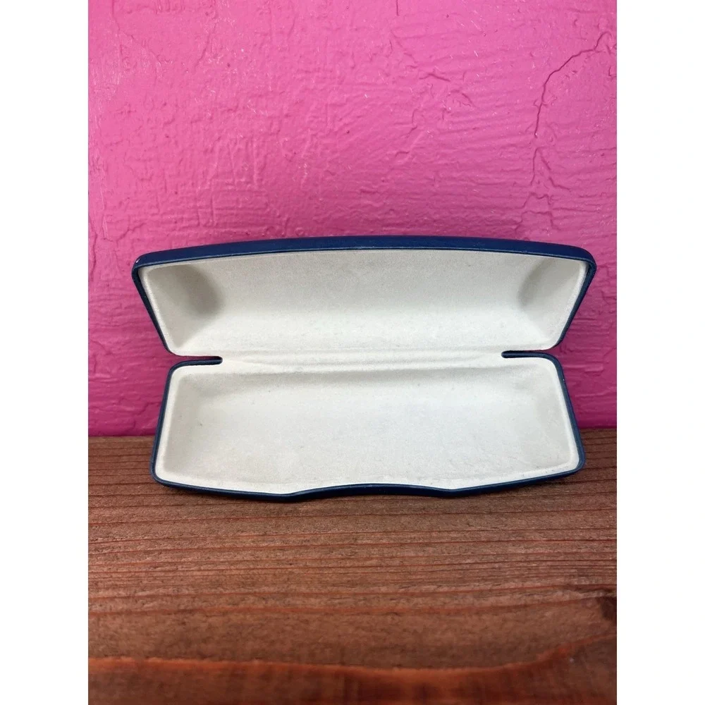 Cole Haan Sunglass Case - Eyeglass Hard Shell Holder - 6.25in - Navy Blue